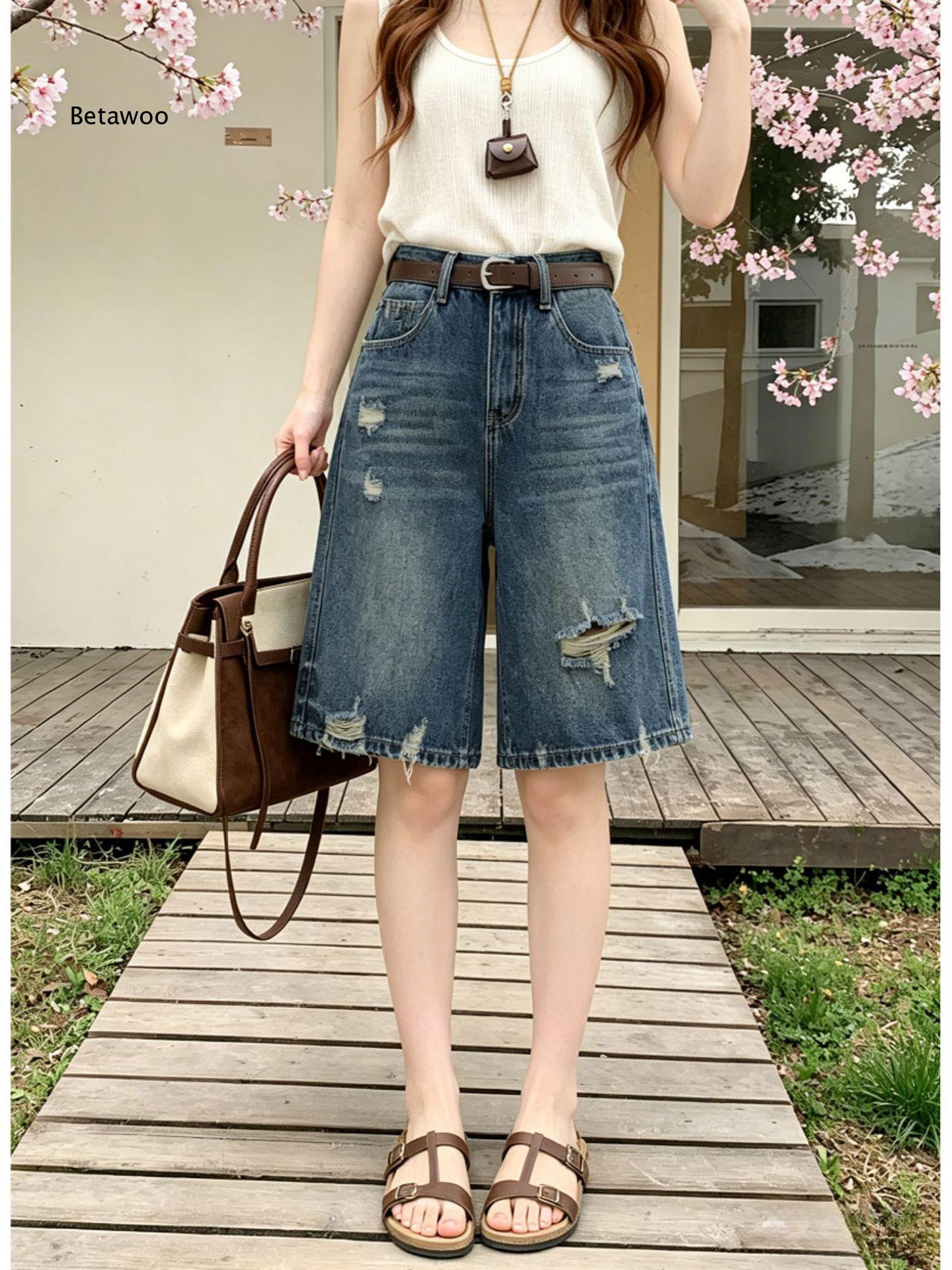 Vintage Blue Distressed Ripped - Distressed Jean Rip 评论和价格