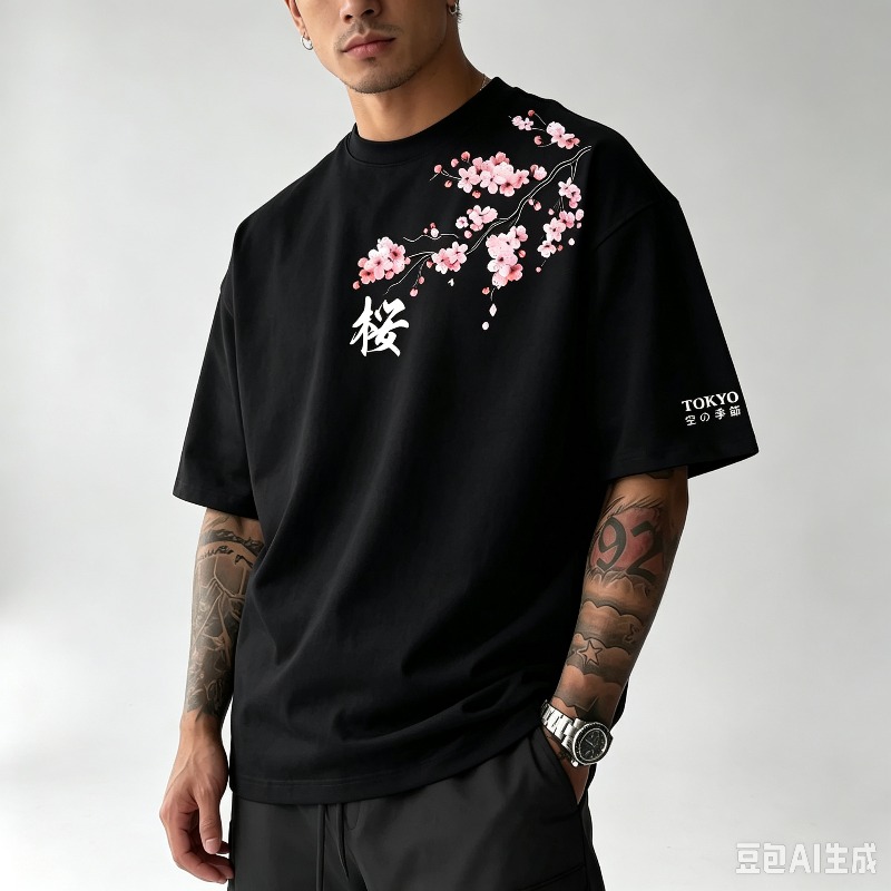 Sakura Tokyo Men’s Floral Kanj - Street Fashion Asian Men 评论和价格