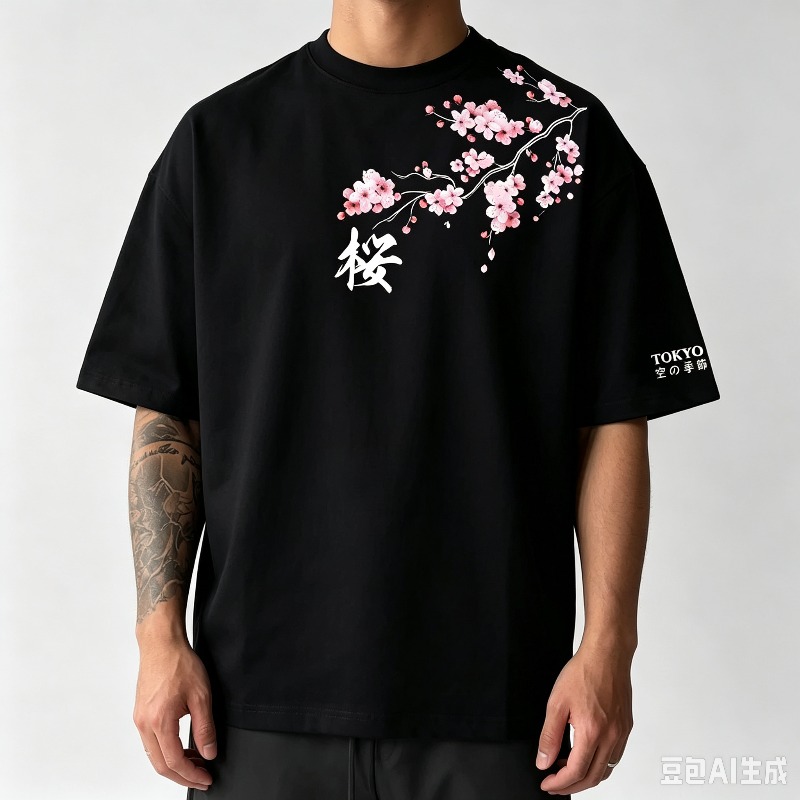Sakura Tokyo Men’s Floral Kanj - Street Fashion Asian Men 评论和价格