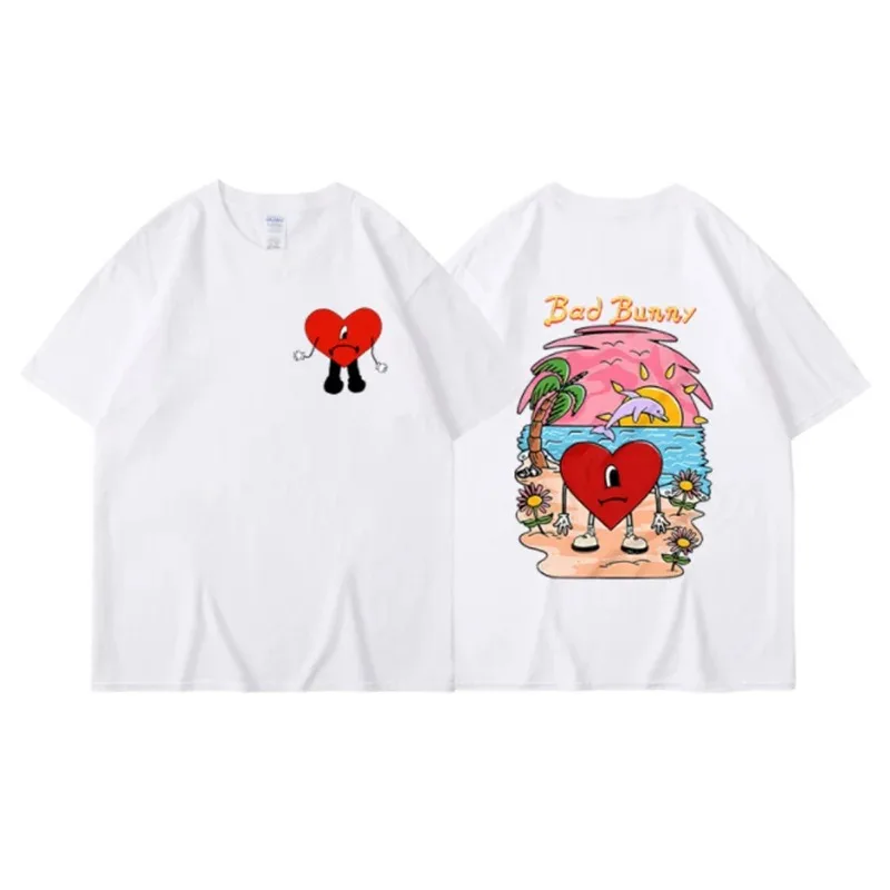 Asian Size Bad Bunny T-shirt W - Street Fashion Asian Men 评论和价格