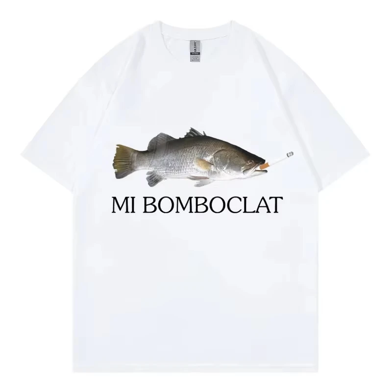 Asian size Funny  Fish T-shirt - Street Fashion Asian Men 评论和价格