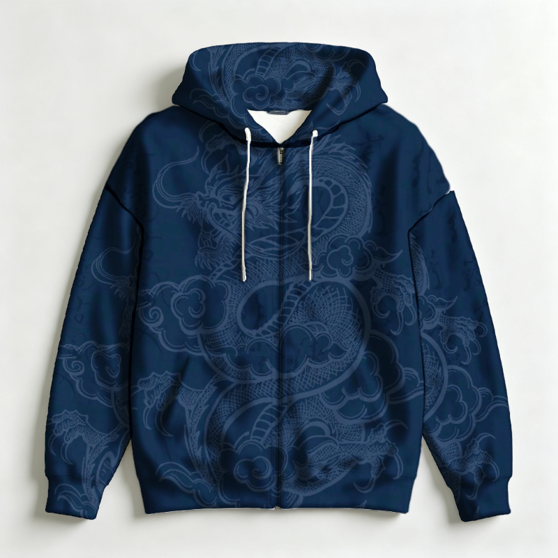 Men Zip Hooded Sweatshirt 3D A - Street Fashion Asian Men 评论和价格