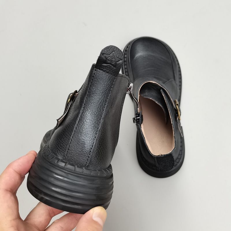 Natural Leather Boots Cowhide  - Street Fashion Luxury 评论和价格
