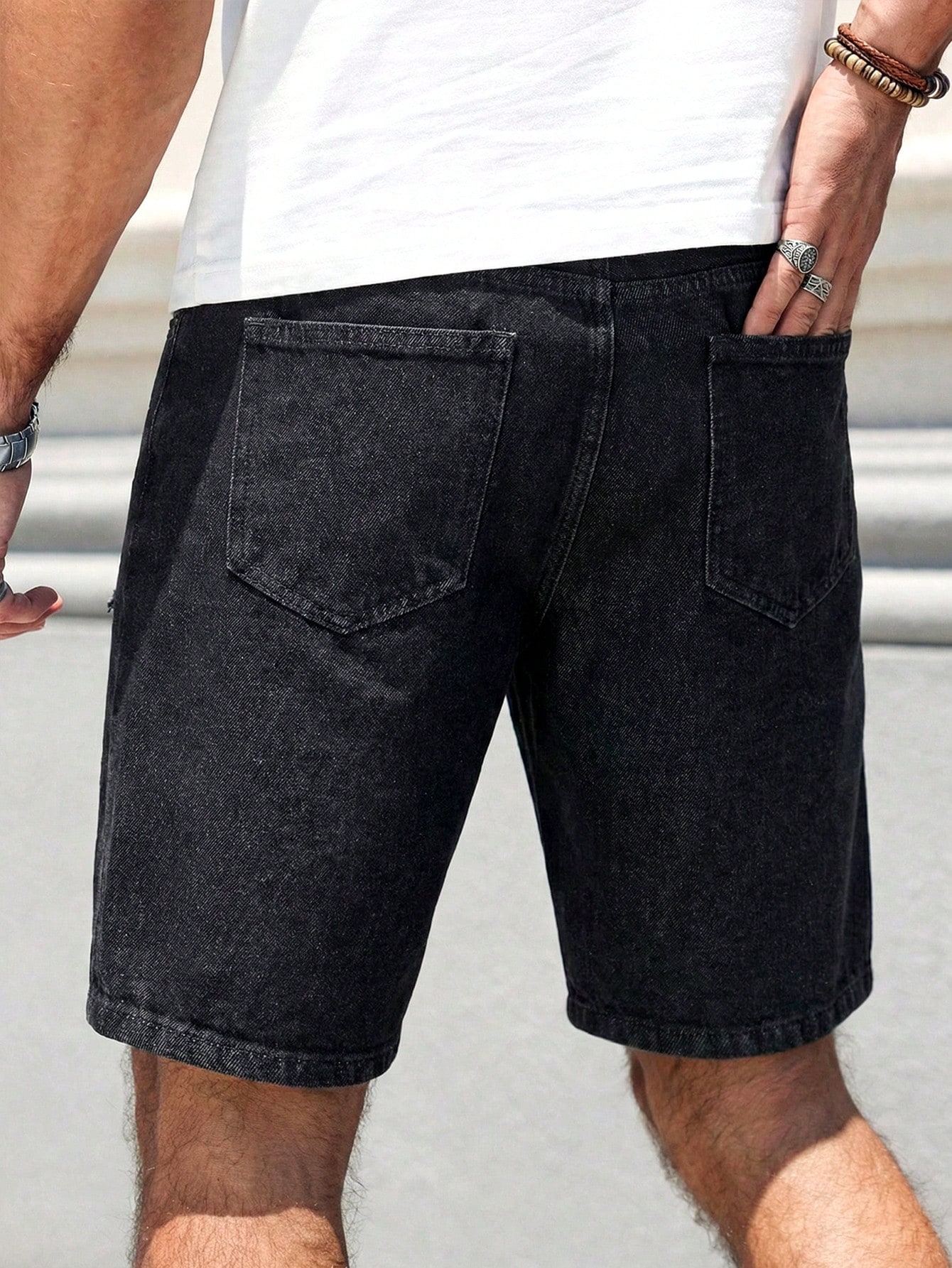 Men's Black Distressed Ripped  - Distressed Jean Rip 评论和价格