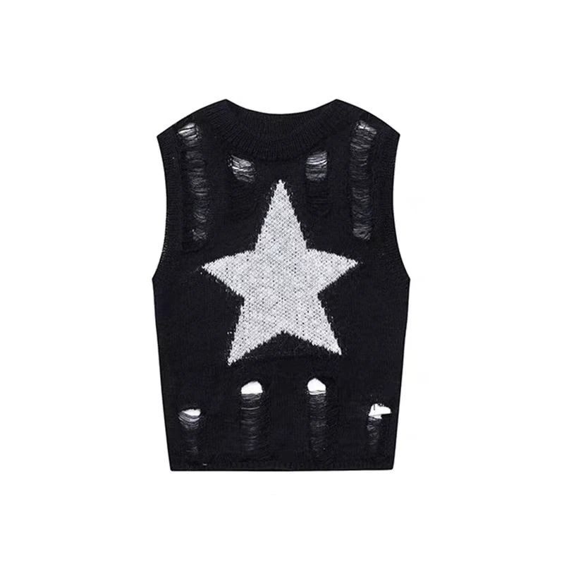 Summer Y2K Star Print Solid Co - Street Fashion Outfit Girl 评论和价格