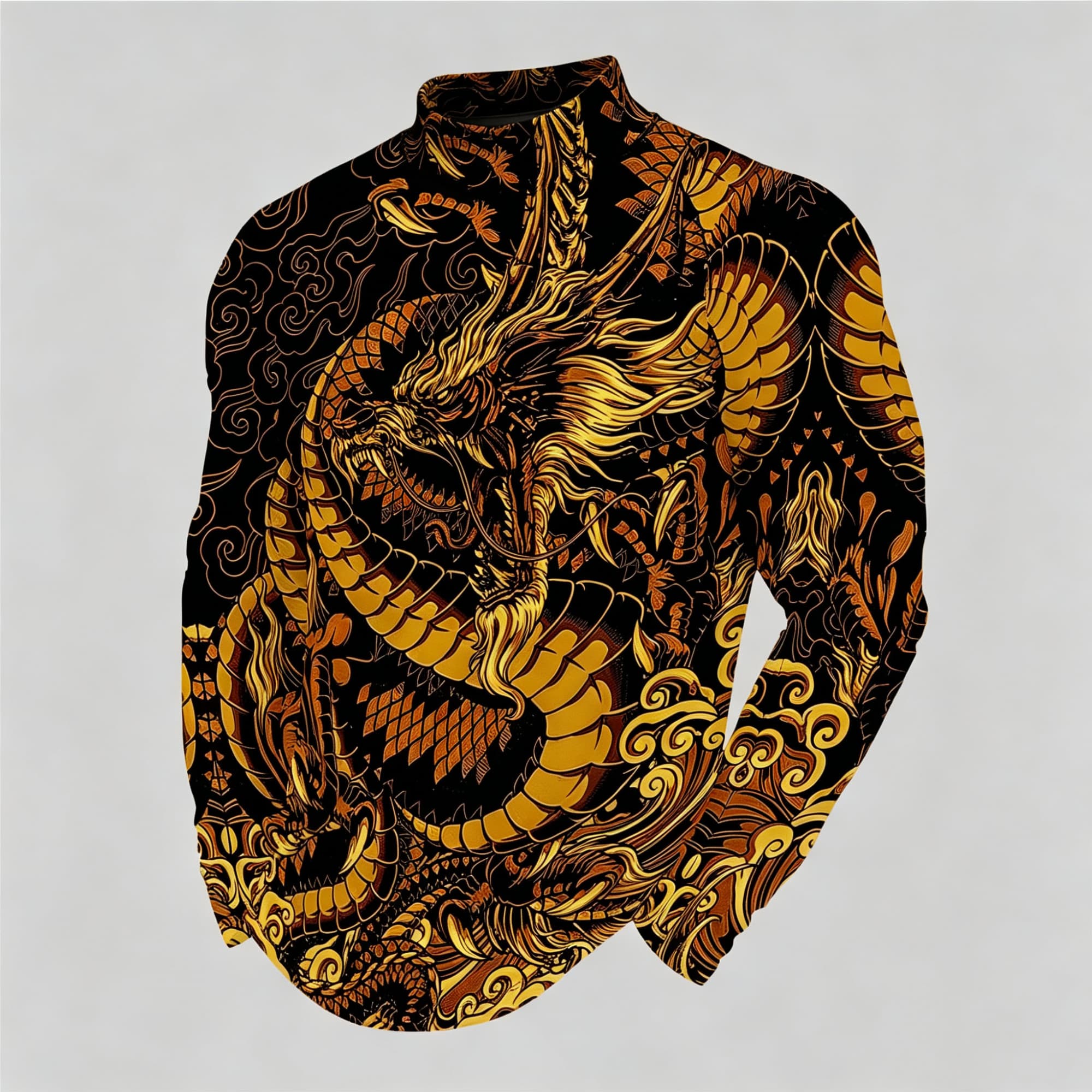 Men Mock Neck Long Sleeve Top, - Street Fashion Asian Men 评论和价格