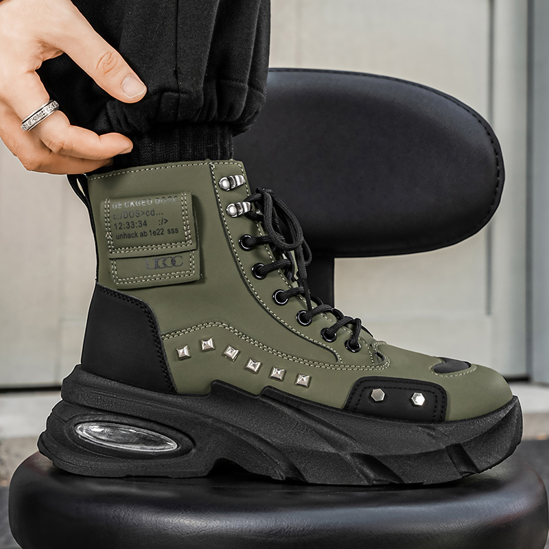 Boots for Man Fashion Rivet Le - Street Fashion Luxury 评论和价格