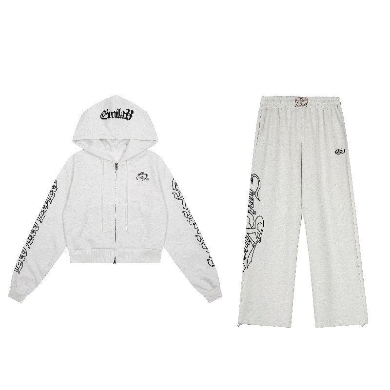 Y2K American Casual 2-piece Se - Graphic Hoodie Streetwear 评论和价格
