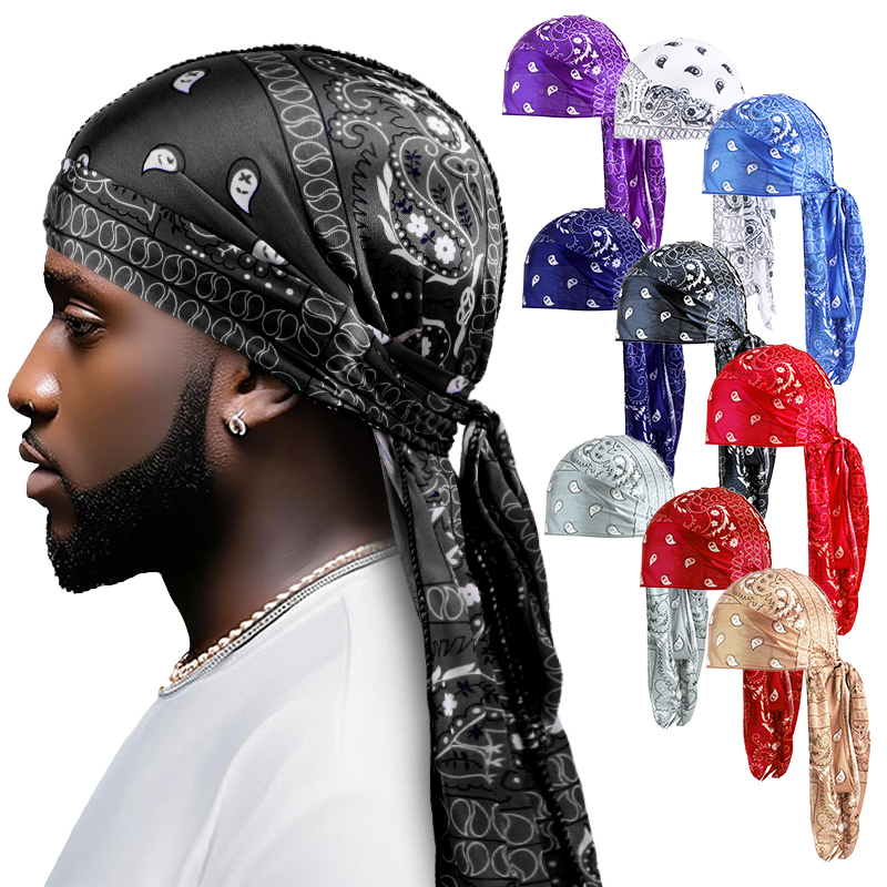 Amoeba Print Silky Durag Banda - Street Fashion Hijab 评论和价格