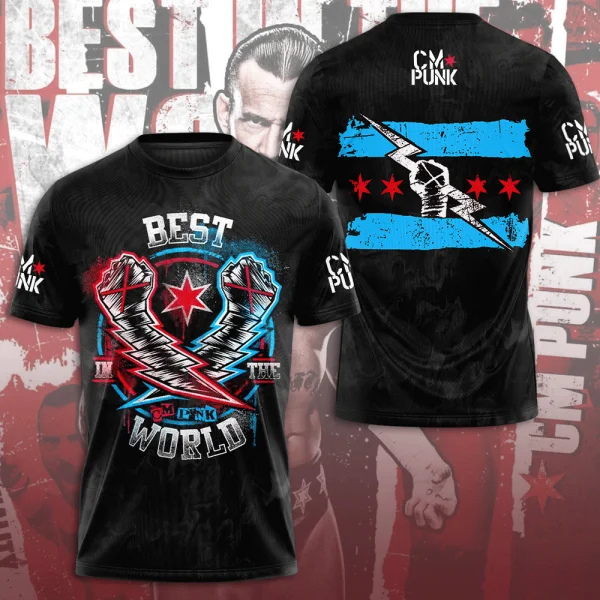 CM Punk 3D All Over Print T-Sh - Street Fashion For Short Guys 评论和价格