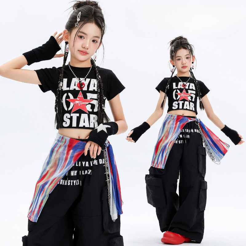 Girls Hip Hop Costume Street D - Street Fashion Outfit Girl 评论和价格