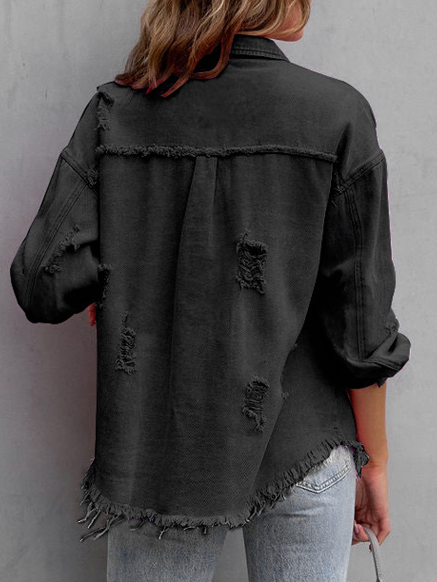 Women's Fashion Casual Ripped  - Distressed Jean Rip 评论和价格