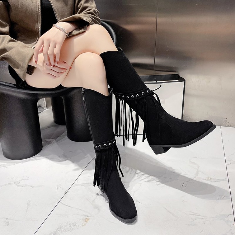 Women's Knee Boots Winter Shoe - Street Fashion Luxury 评论和价格